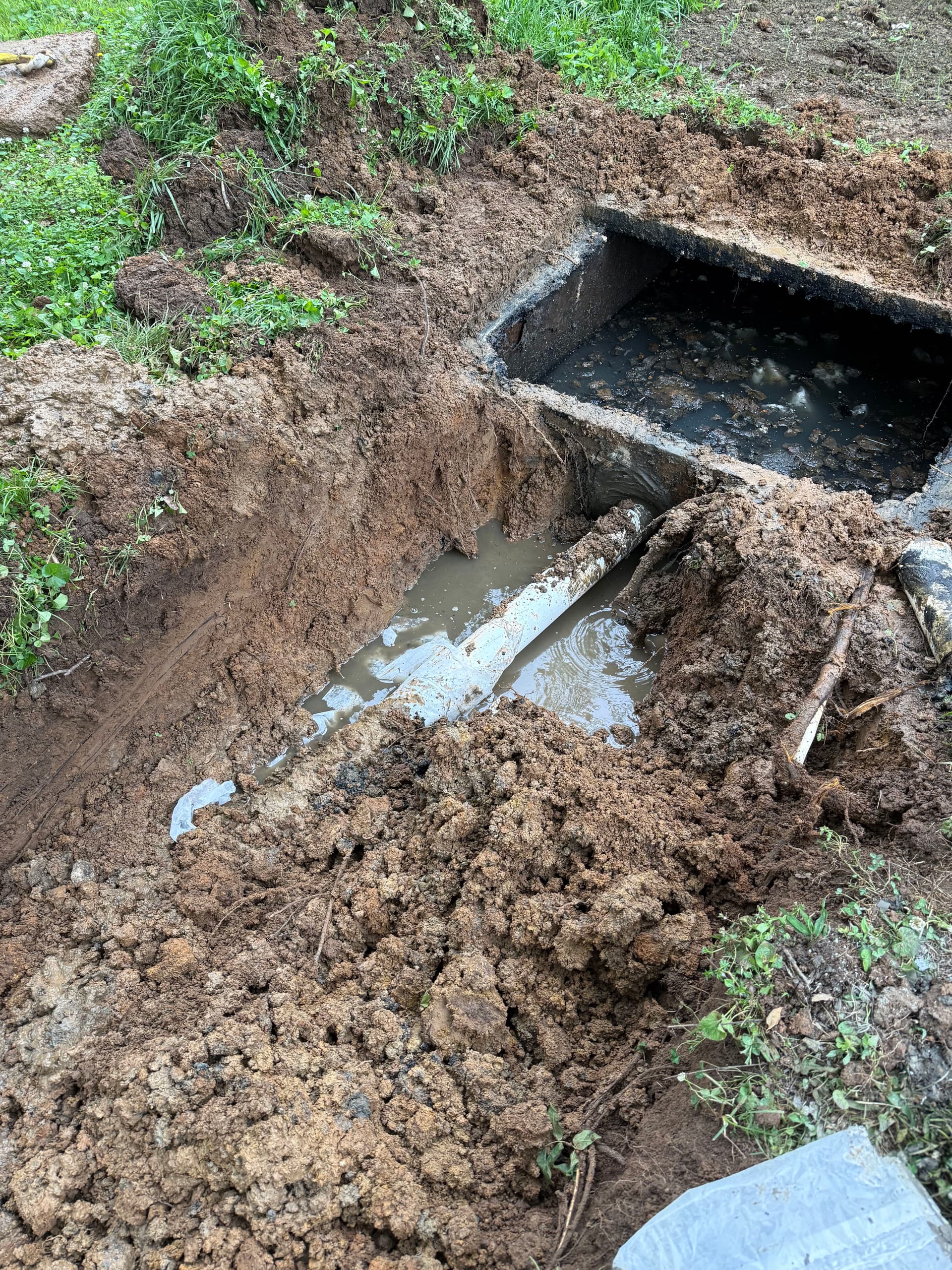 Crushed Septic Line Repair Gone Right image