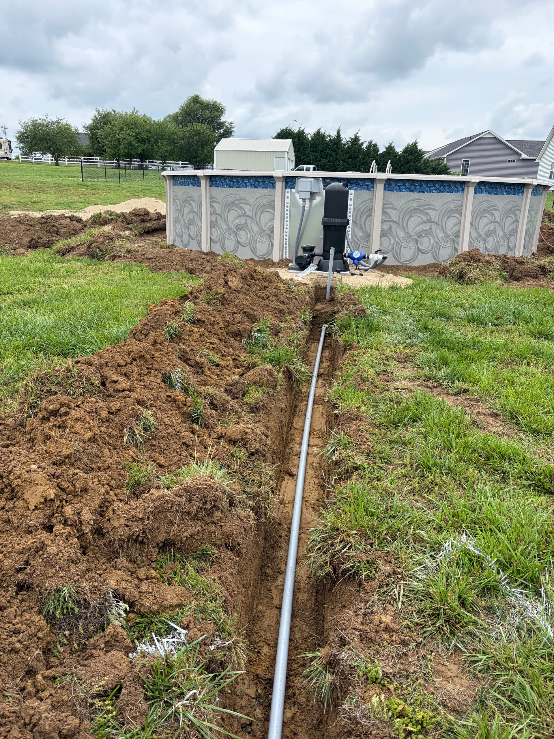 Electrical Conduit Trenching for a New Pool Install image
